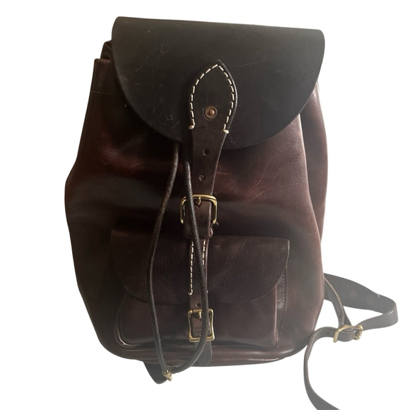 Genuine Leather Backpack Dark Brown Handmade Bag Rucksack Saddle Bag